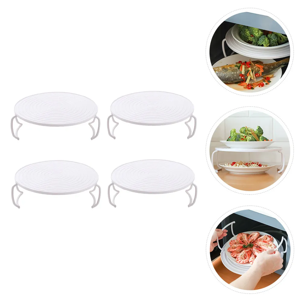 

4Pcs Stainless Steel Microwave Steaming Rack Stackable Multi Layer Food Heating Tray for Vegetables Rice Dumplings Baozi Dim Sum