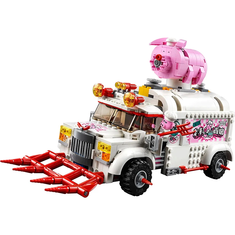 11542 Monkie Kid Series Pigsy Food Truck Building Blocks Monkey King Chariot Motorbike Fit 80009 Bricks Toys For Boys Kids Gifts