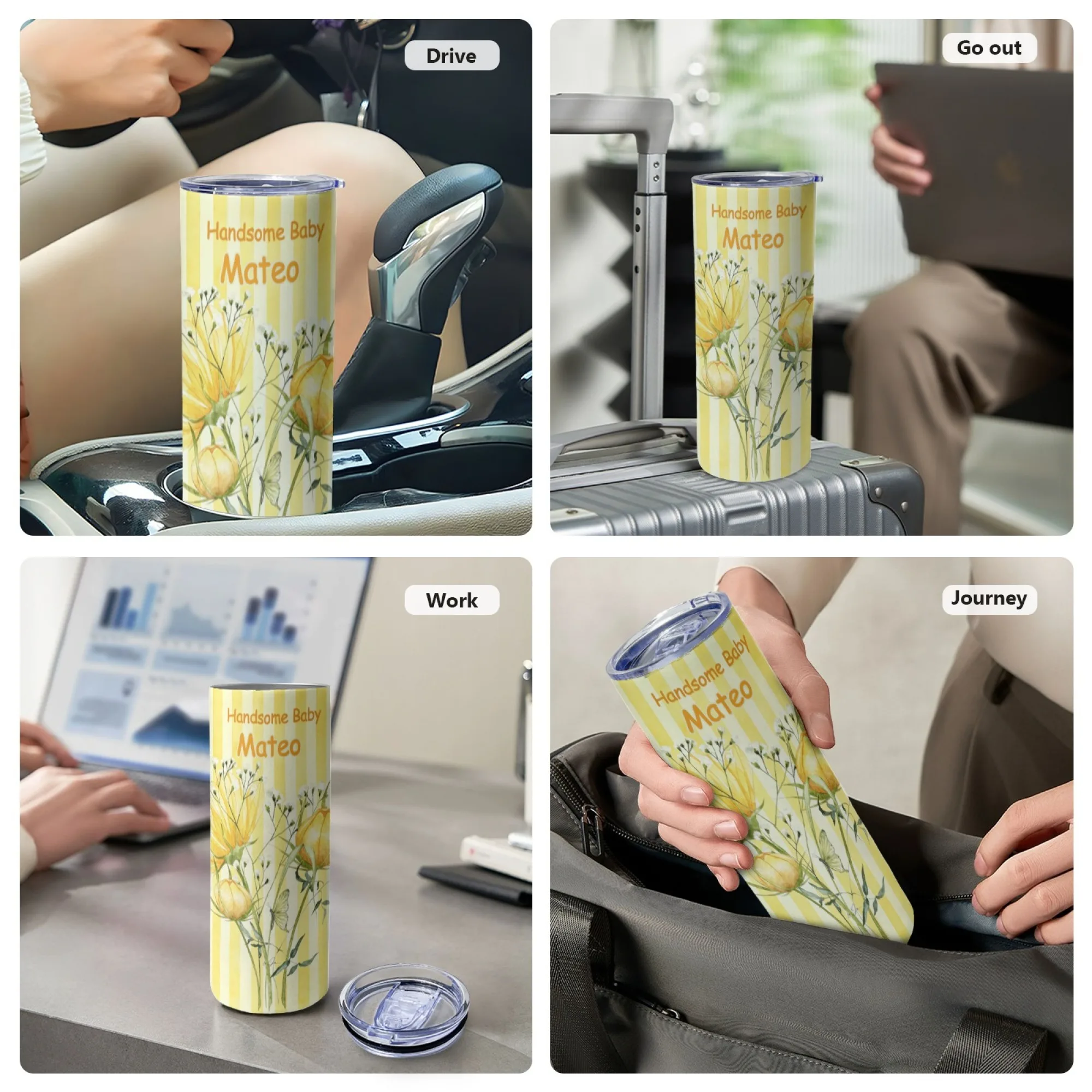 Personalized 20 ounce water cup customized name travel cup stainless steel water cup insulated water cup view 6