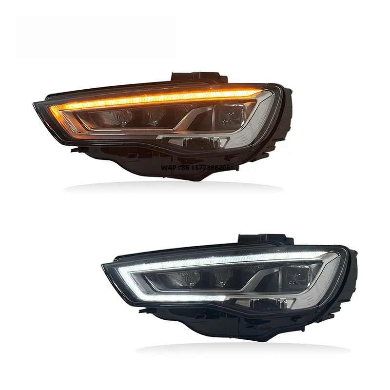 

2 Unit LED Headlights Car Accessories Suitable for Auto Lighting Systems A3 Headlight Assembly 14-16 Model Changed to 17
