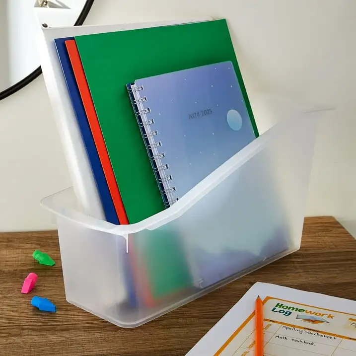 

Pen+Gear Plastic Desktop Book Organizer Bin, Clear, 6-Pack