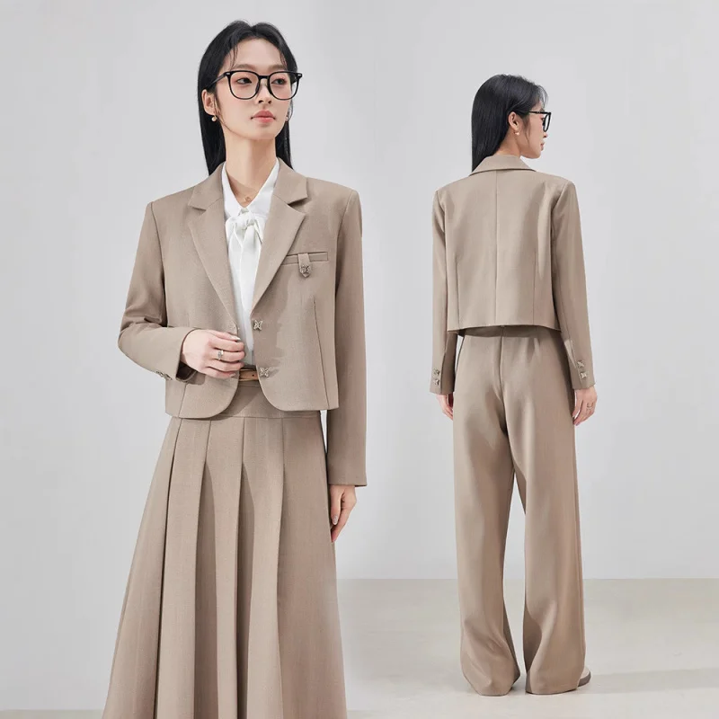 طقم بدلة رسمية للنساء، طراز خريفي جديد، مقابلة طلاب الكلية، التنقل، سترة مناسبة رسمية، ملابس العمل