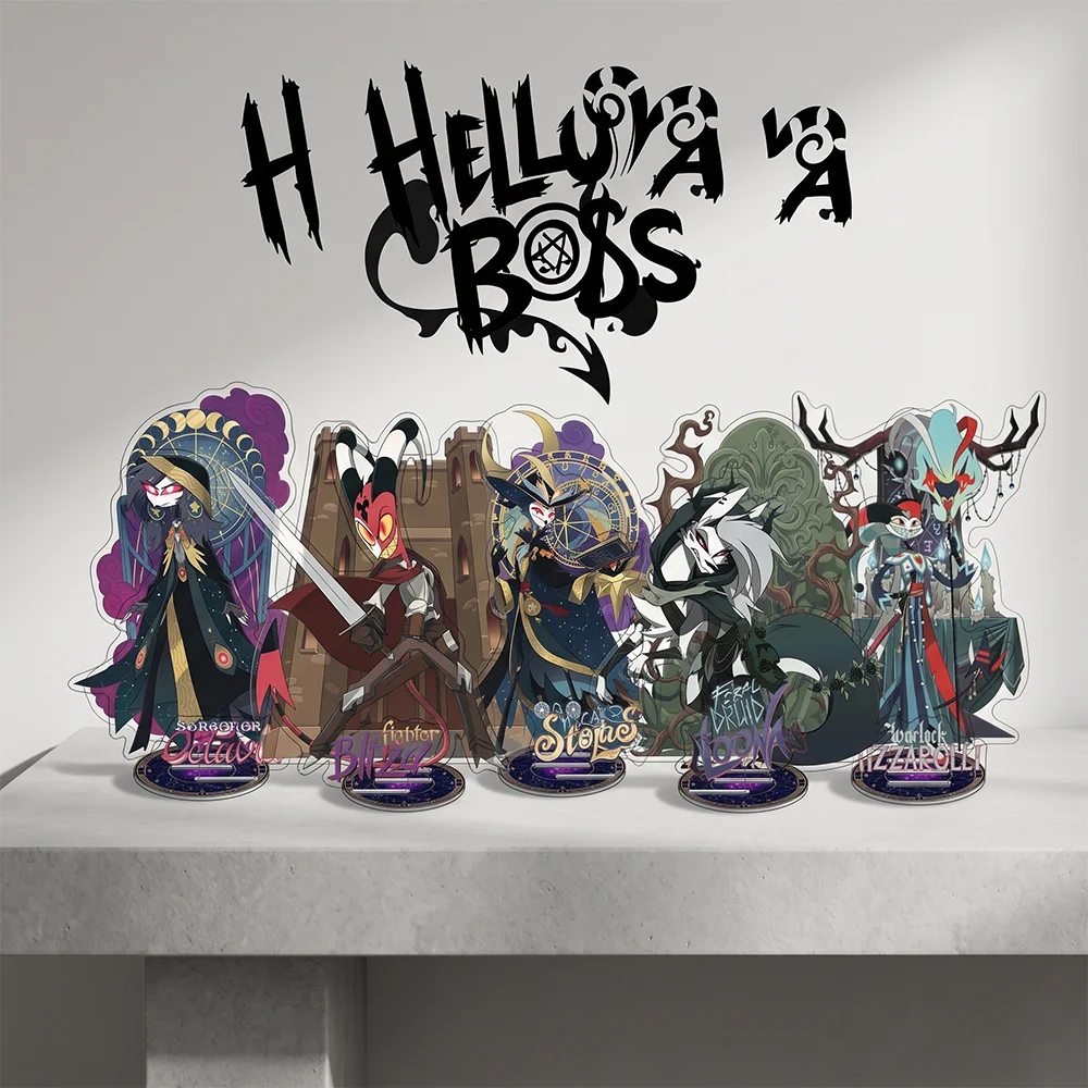 Anime Helluva Boss Blitzo Moxxie Millie Fizz Loona Halloween Tarot 15CM Acrylic Stand Keychain Anime Stand Desktop Decoration