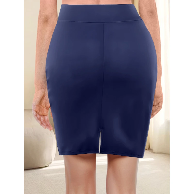 Gonna da donna stile posto di lavoro ad alta elasticità pacchetto gonna anca pendolare casual da donna gonna mezza aderente in seta di latte tinta unita