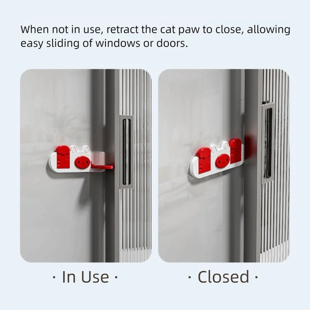 محدد نافذة خالٍ من اللكمات للجنسين مقاوم للسرقة ومضاد للفتح قفل عالي الارتفاع ومضاد للسقوط ومزلاج أمان للحماية الأمنية