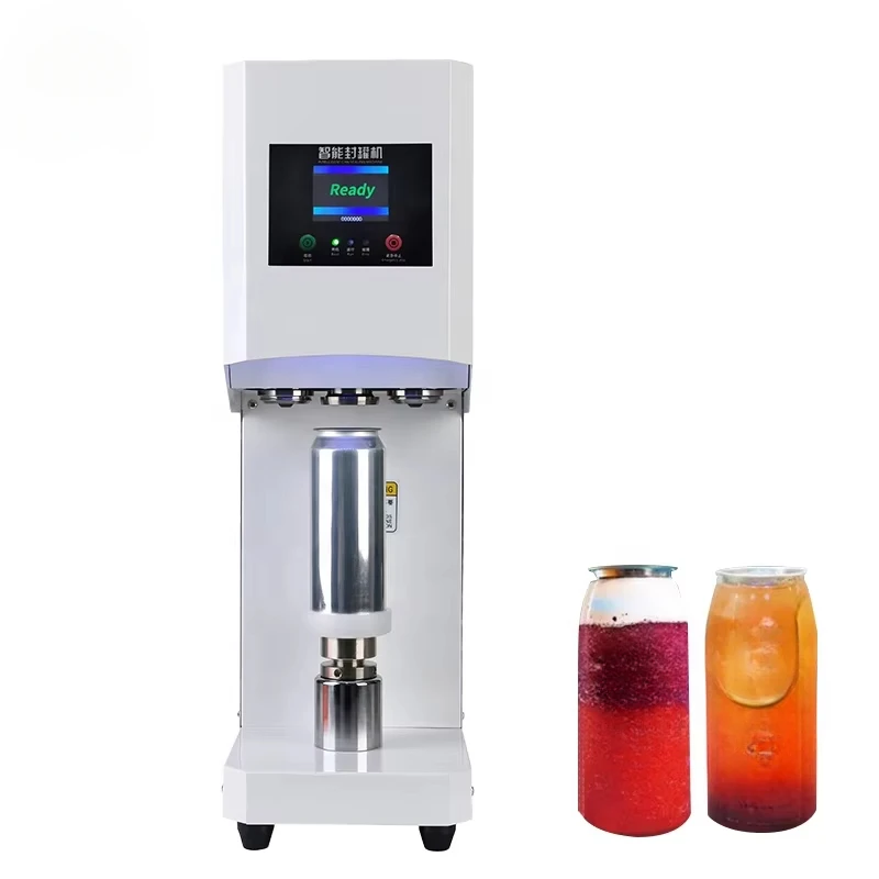 

Hot-selling commercial automatic plastic custom beverage can bottle beer bubble tea smart can seam sealing can head machine