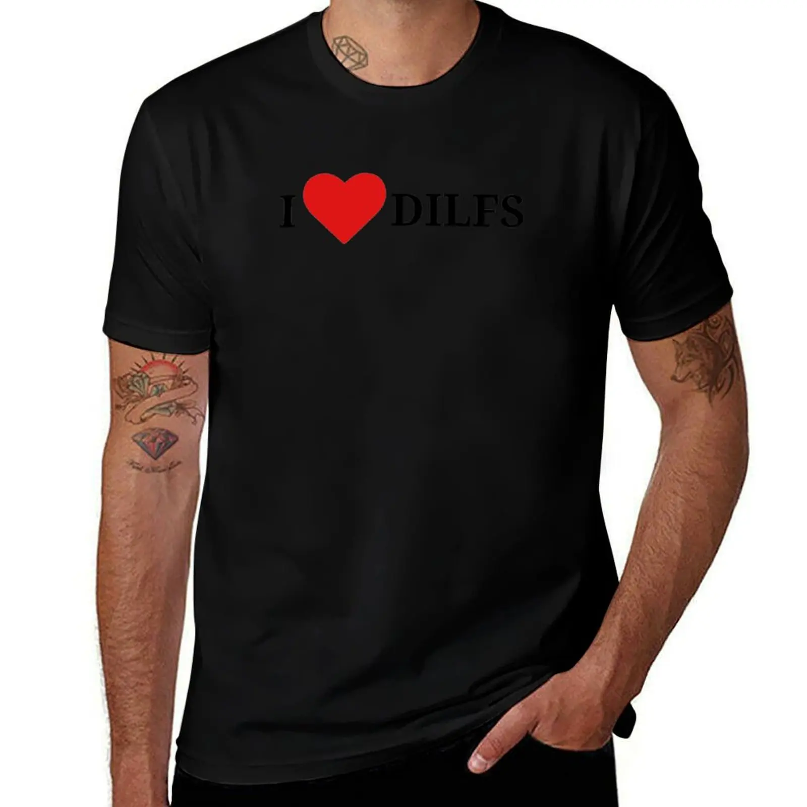 i love DILFS T-Shirt cotton t shirts man 100% T-Shirt