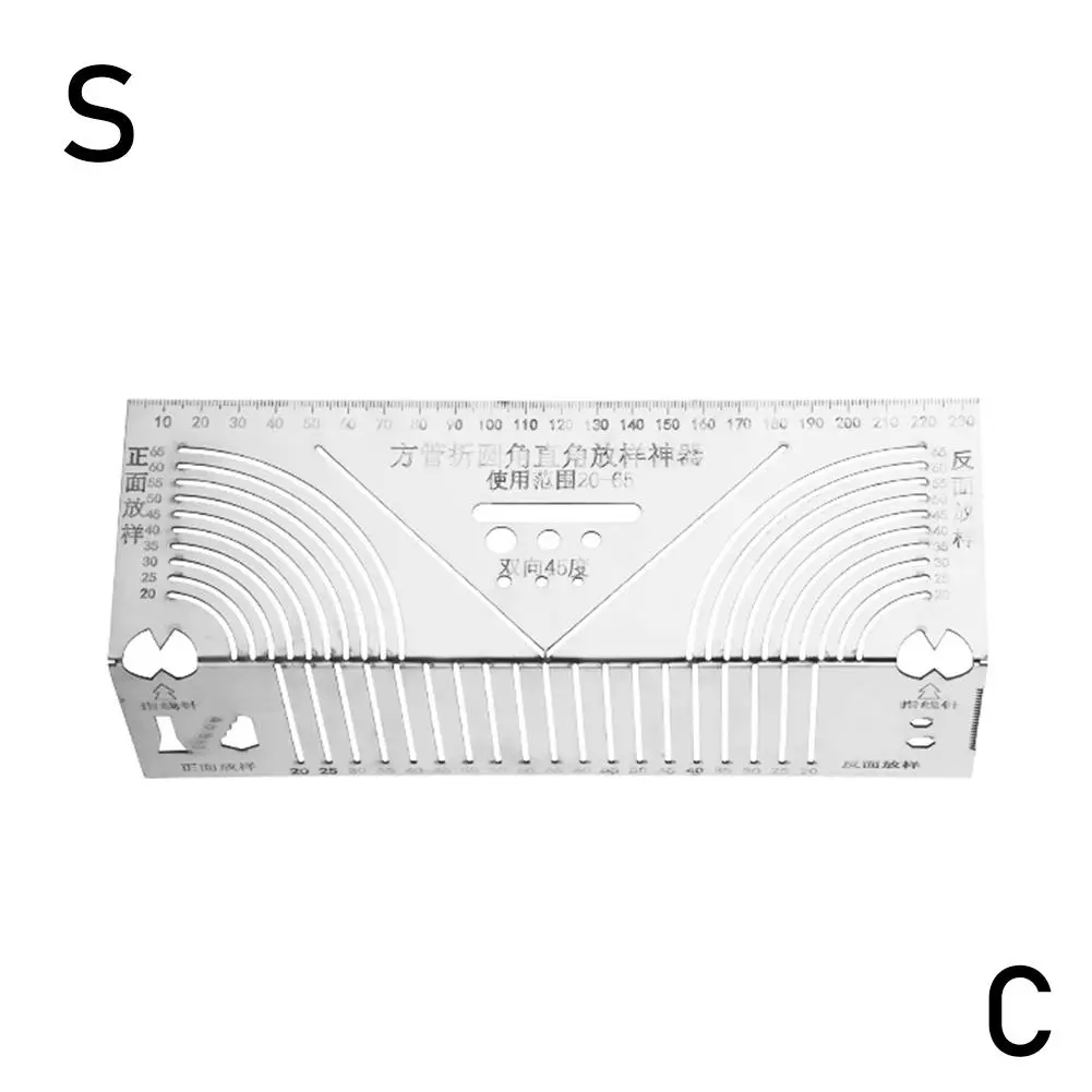 Arc Marking Ruler Right Angle Construction Arc Parallel Drawing Tool 90 Degree Folding Ruler For Metalworking Cutting Guide I5U4