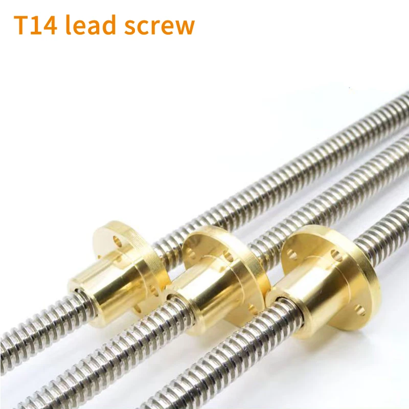 

T14 Lead Screw Rod Screw with Brass Nut Pitch 3mm Lead 3mm/6mm Stainless Steel 100mm-600mm for 3D Printer CNC Parts