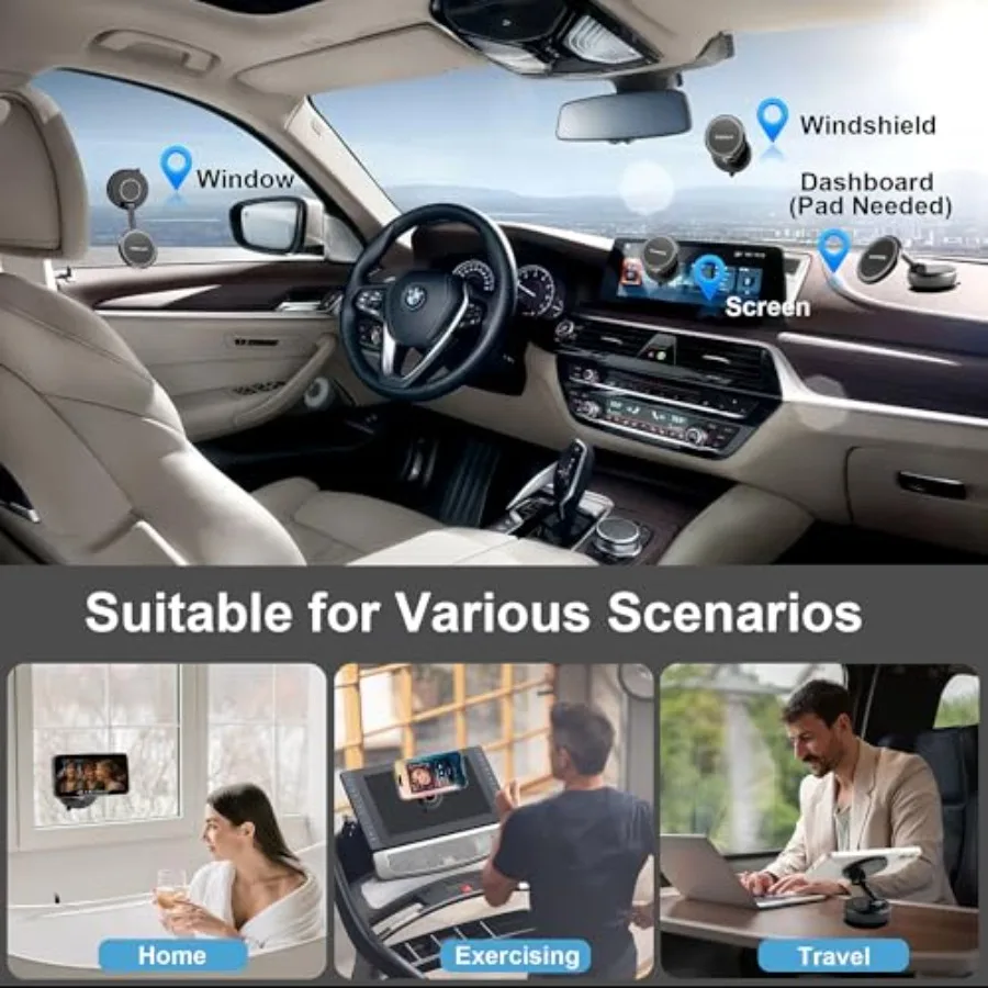 حامل هاتف مغناطيسي للسيارة 2025 ترقية مع 96LBS Ultra Suction 2800gf مغناطيس قوي 360 قابل للتعديل بدون استخدام اليدين قسط #2