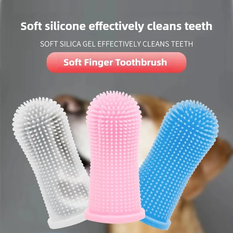 360 Silicone Finger Toothbrush for Dogs Cats, Pet Oral Care Cleaning Glove, BPA Free Gentle Gum Massage, Reusable Dental Brush