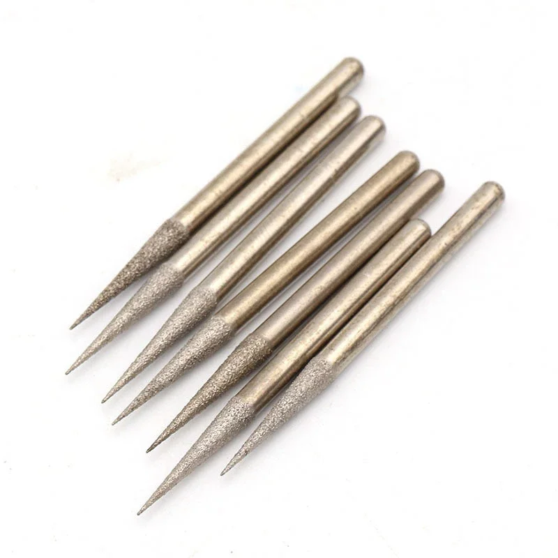 

5-10Pcs 2.1/3mm Needle Type Brazed Diamond Grinding Head 3mmShank For Grinding Abrasive Polishing Accessories Dremel Rotary Tool