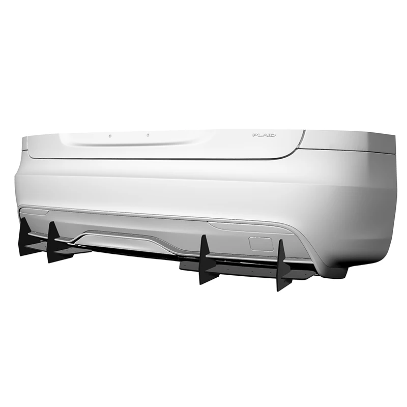 

Use For Tesla Model S 2021--2023 Year Rear Diffuser Bumper Lips Spoiler Splitter Body Kit Accessories PE Plastic Black