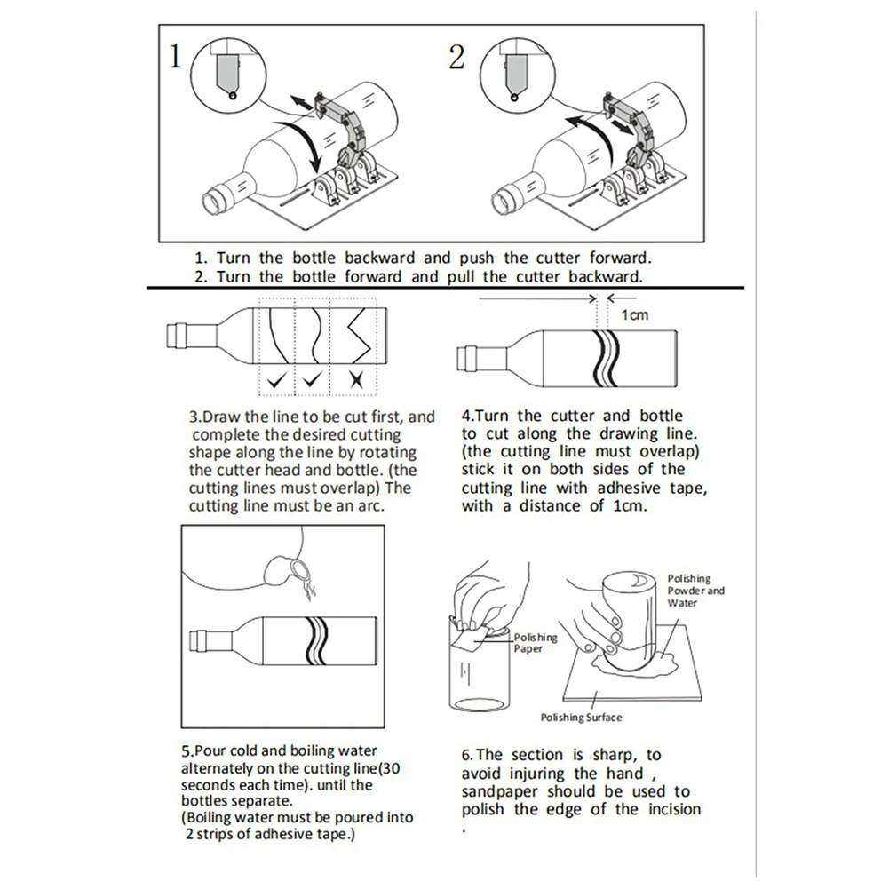Arc Glass Bottle Cutter DIY Tool Portable Quick Glass Cutting Kit,Square & Round Bottle Cutting Machine with Accessories HOT