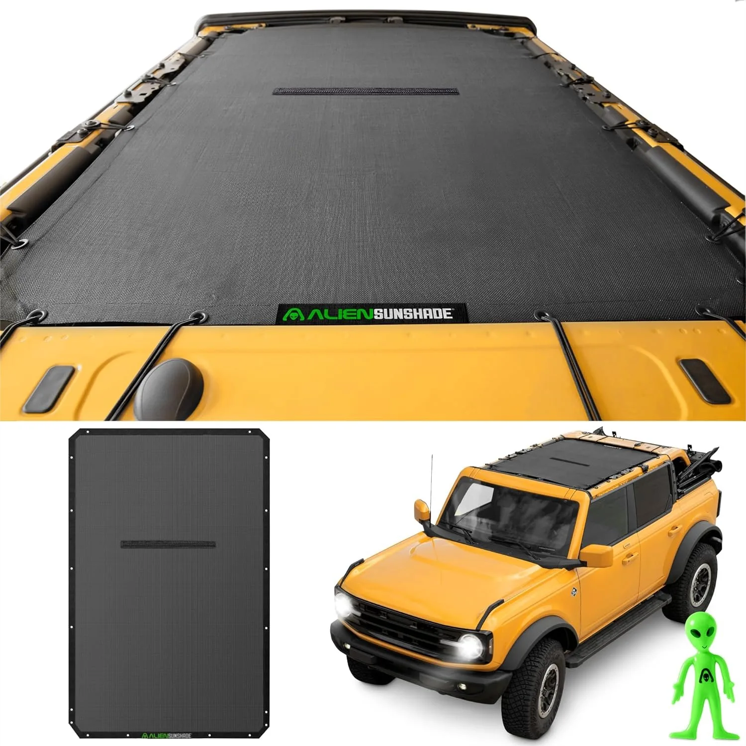 

Ford Bronco Sunshade Bimini Top (2021-2026) Full Length UV Blocking Mesh Shade for 4 Door with Zipper Access