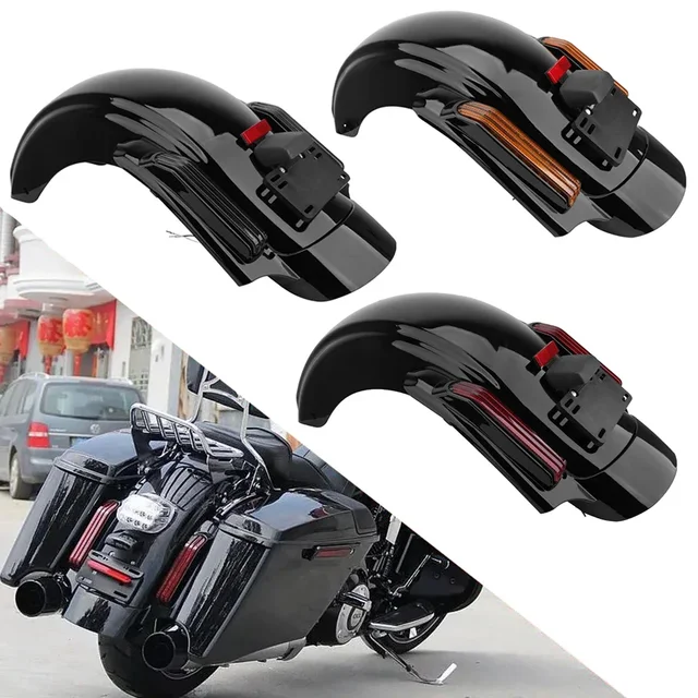 Motocyklowy tylny błotnik LED w stylu CVO do Harley Touring Road King Electra Glide Road Glide FLTRX FLHX 09-13