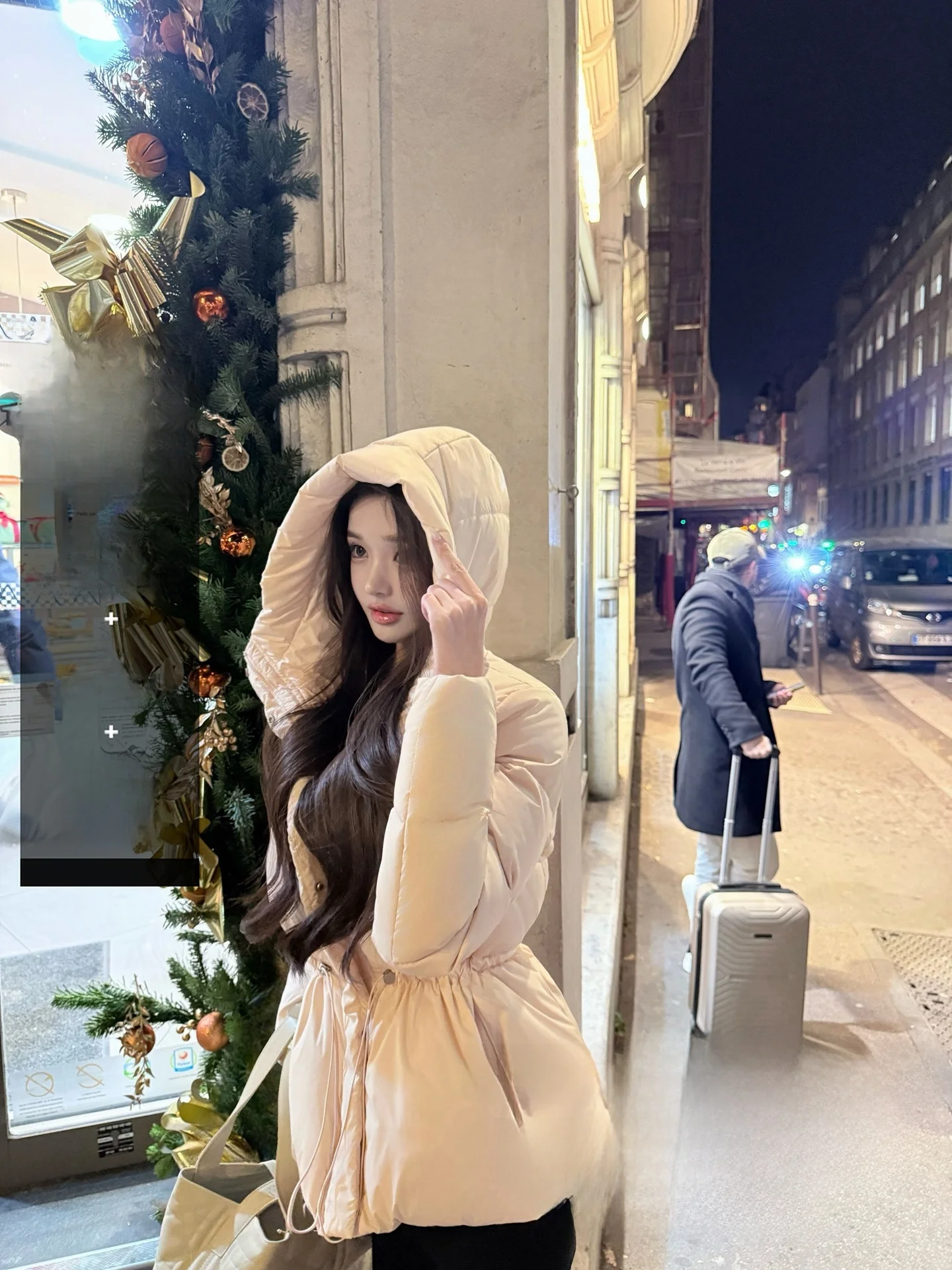 

Ele Waist-Cinching Hooded Stand Collar down Jaet Women's Winter Outerwear CanadaG25 New Sle Pink Du down Coat