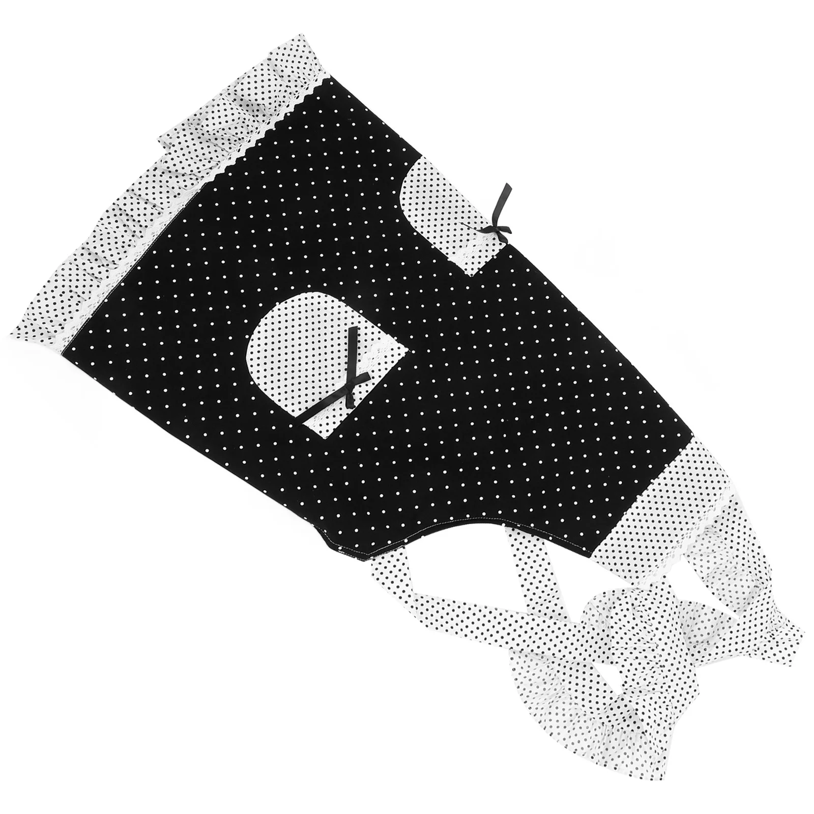 

Women Apron Cute Lace Polka Dot Stylish Half Kitchen Cooking Wear Oil Resistant Polyester Apron For Baking Cleaning