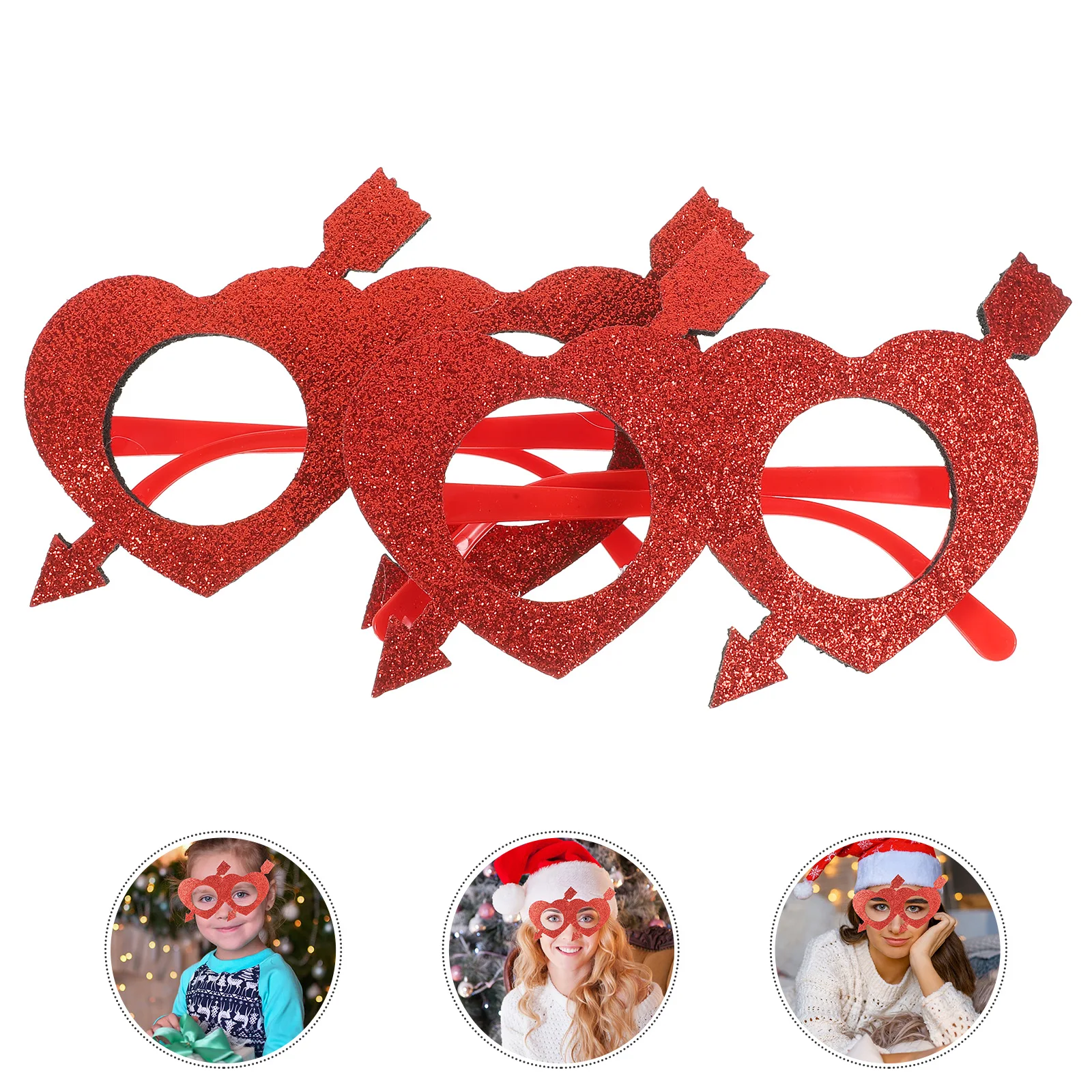 

2pcs Heart Eyeglasses Frames Valentine Party Photo Props Love Creative Glasses Props Trendy Party Glasses For Adults Festival