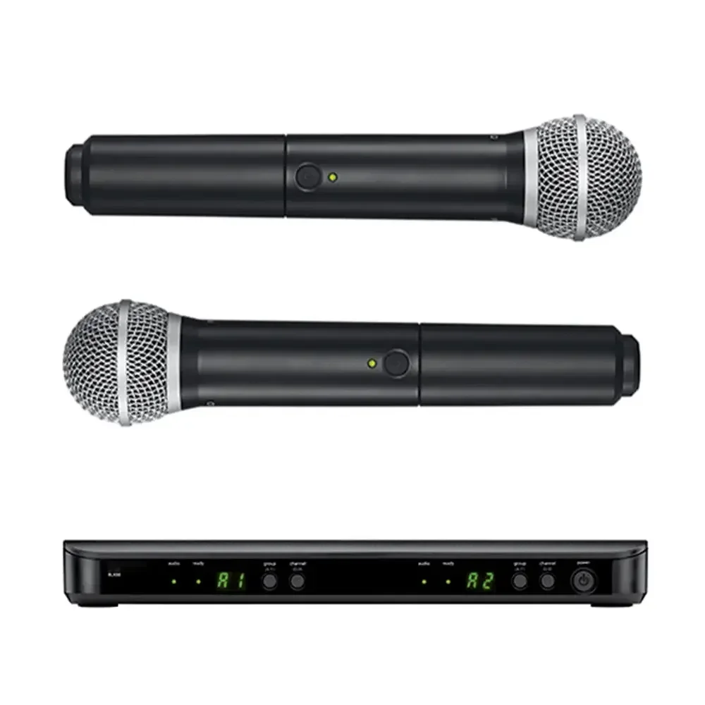 BLX288/PG58 2 channel wireless microphone with BLX88 receiver and PG58 handheld microphone for Karaoke Stage Performance