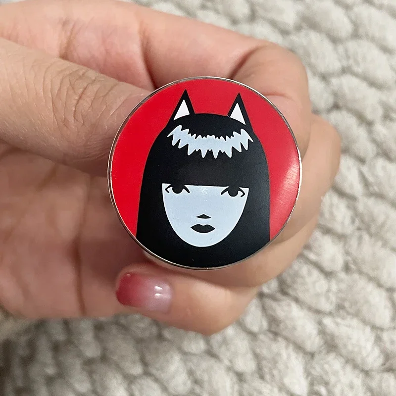 Emily Strange Enamel Pin Dark Gothic Girl Mascot Badge Brooch Jewelry