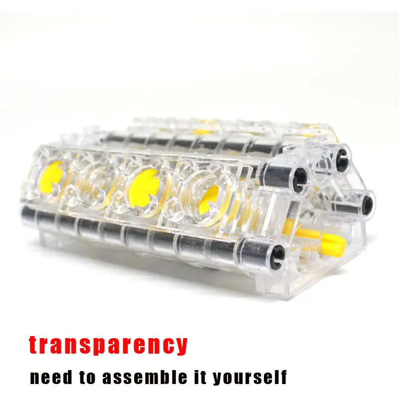 MOC High-tech V8 Automobile Engine DIY Transparency  Air Cylinder Accessories Bricks Compatible with Lego High-tech  Toys