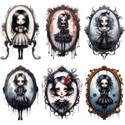 9Pcs/Pack Gothic Mirror Sticker DIY Craft Scrapbooking Album Junk Journal Decorative Stickers