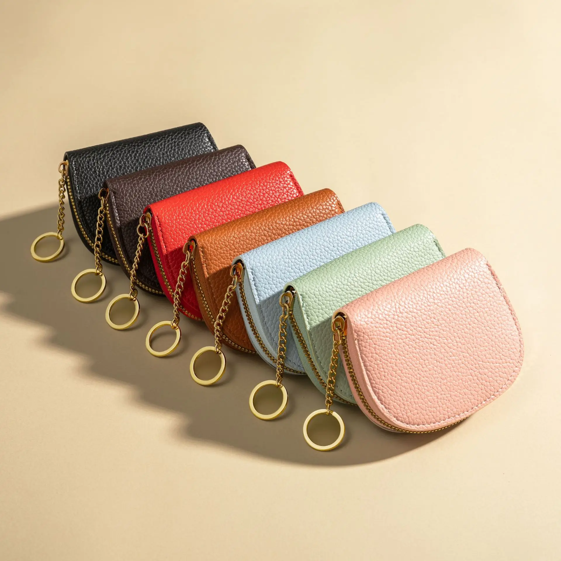 Fashion Women Semi-circular Organ Card Bag Korean Multi Slot Large Capacity ID Card Holder Credit Card Female Zipper Storage Bag