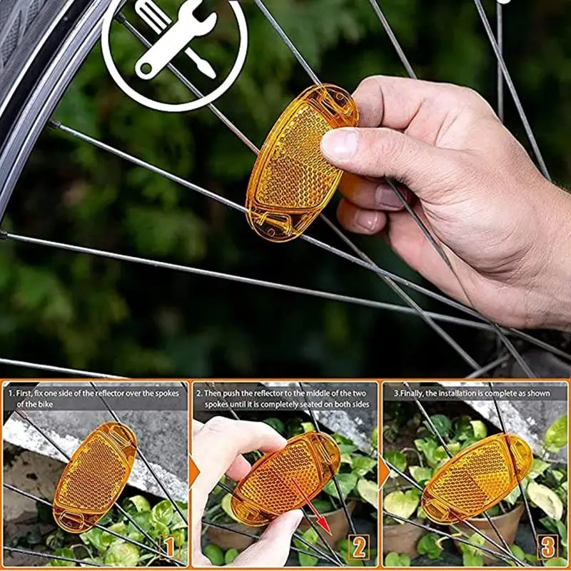 Fahrrad-Reflektorstreifen Speichen-Reflektor Sicherheitswarnleuchten für Mountainbike-Felgen Reflektierende Felgenmontage-Zubehörteile – Detail 8