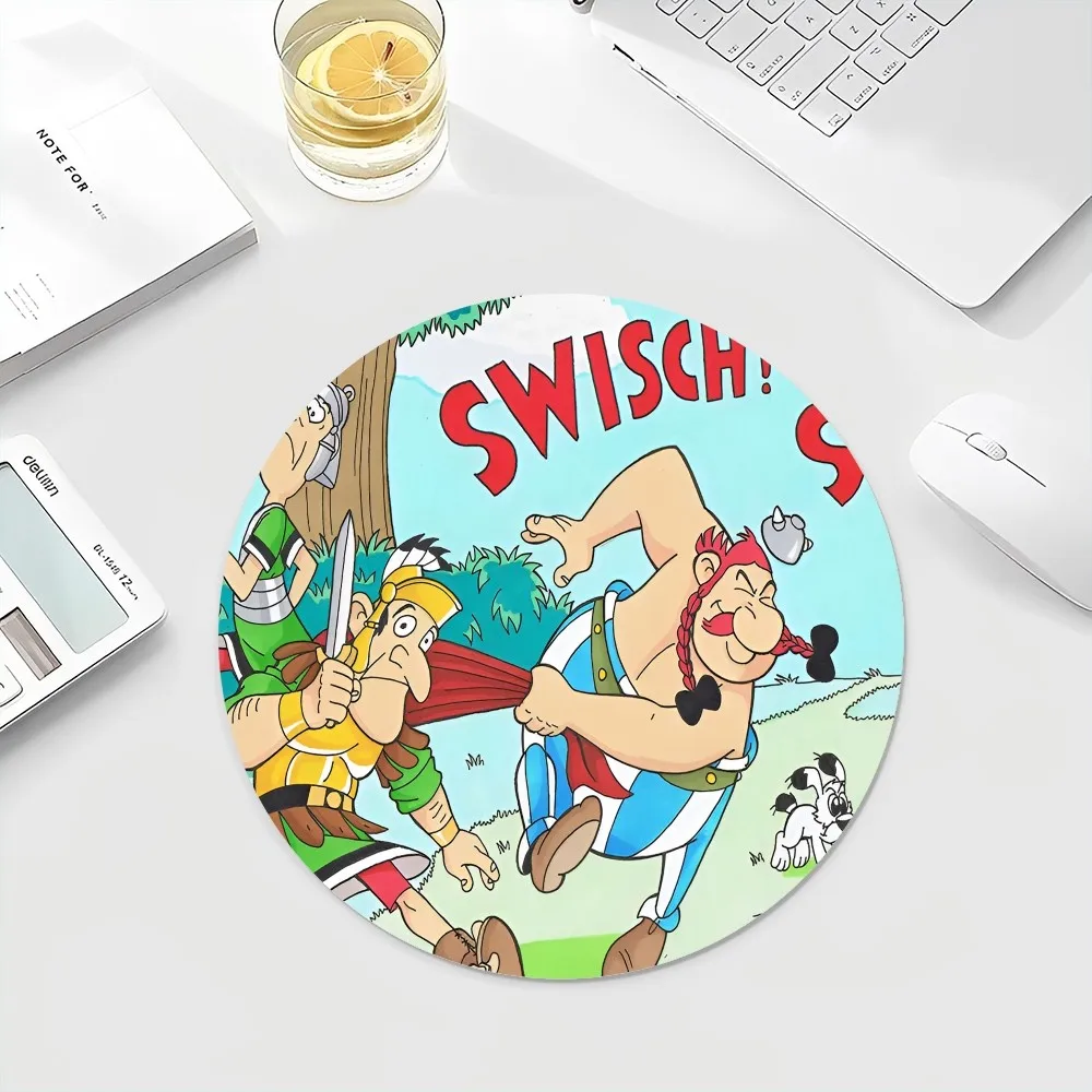 Asterix Obelix Anti-Slip Round Cabinet Gaming Laptop Computer Desk Mat Office Notbook Mouse Pad Mouse Mat for PC Gamer Mousemat