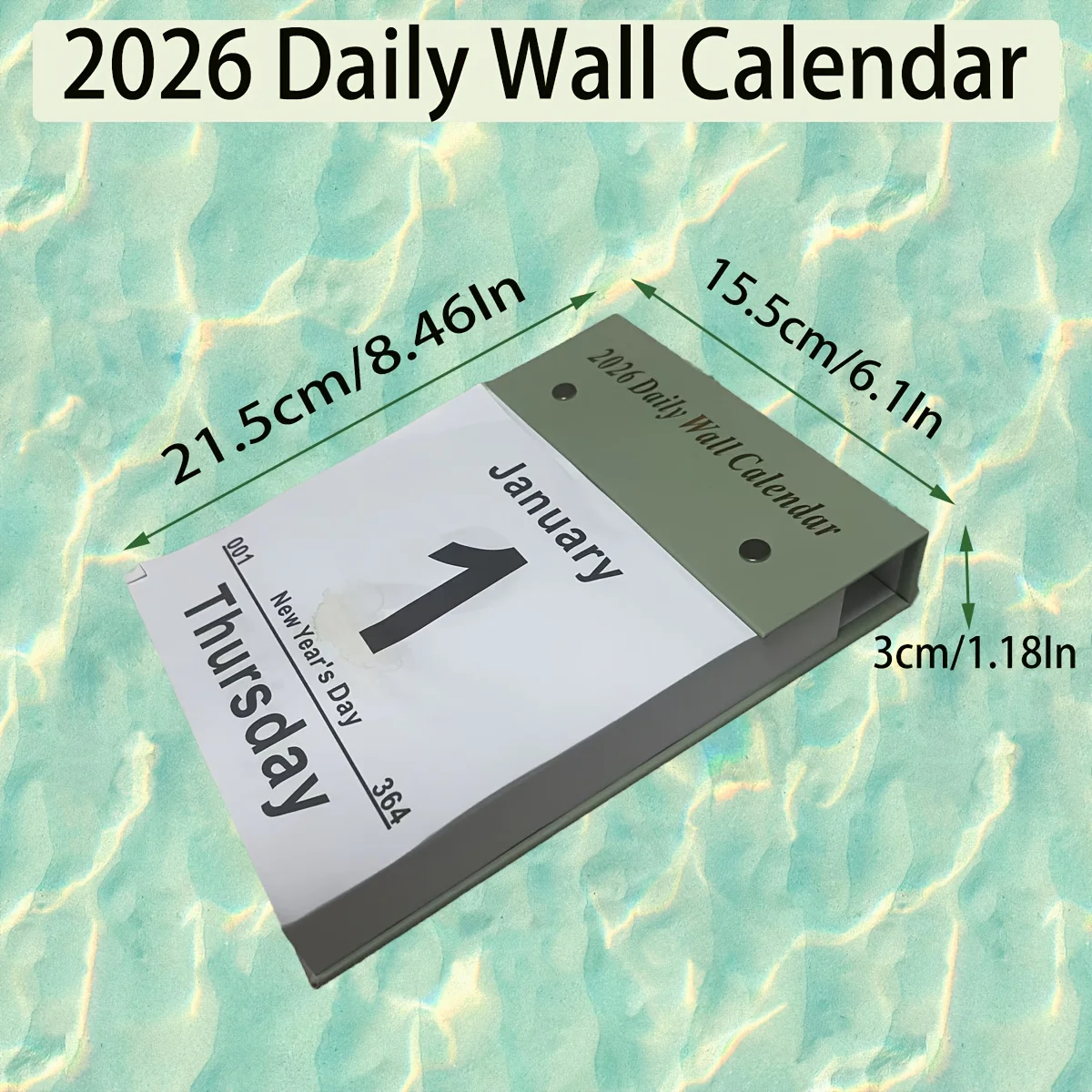 2026 Daily Wall Calendar Countdown 365 Days Including Monthly Label Week for Home Office Schools One Page One Day Wall Decor