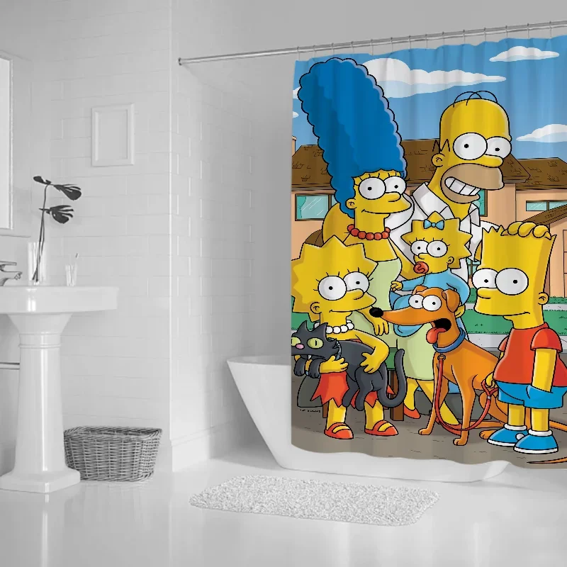 Waterproof Shower Curtain for Bathroom Accessories Simpsones Curtains for Bedrooms Bath the Home Fabric Shade Opaque Products