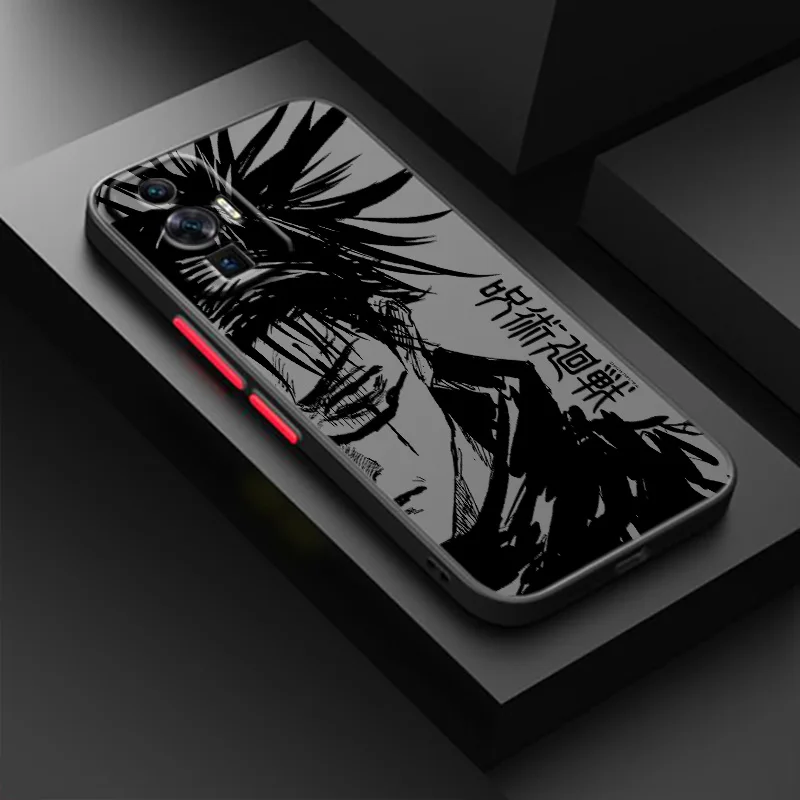 Jujutsu Kaisen Cute Phone Case For Xiaomi Poco F2 F3 F4 F5 C3 C31 C40 M2 M3 M4 M5S X3 X4 X5 X6 Pro GT Frosted Translucent Cover