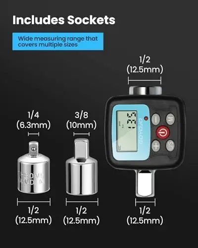 정밀 디지털 디스플레이 전자 토크 렌치 어댑터 30N.m-340N.m 자동차 DIY 홈 수리를위한 강철 소재
