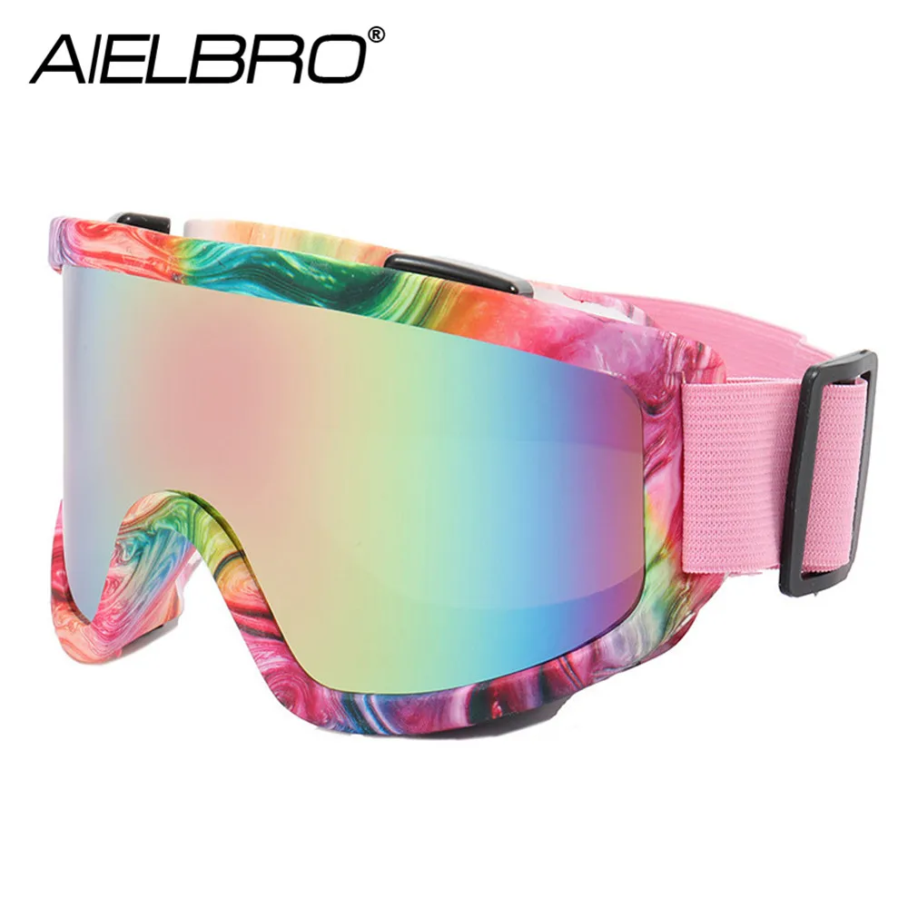 AIELBRO Ski Goggles Winter Glasses for Snowmobile Windproof Ski Mask Snowboard Snow Skiing Goggles UV Protection Ski Glasses