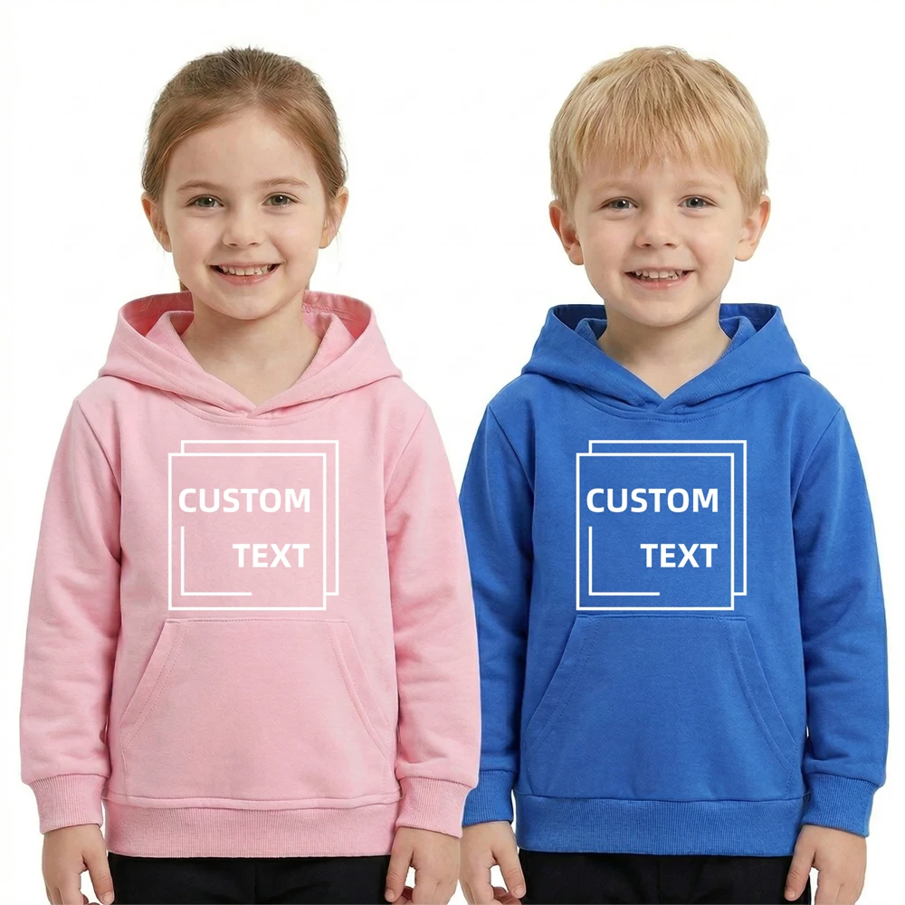 

Custom Kids Sweatshirt Add Your Own Text Name Logo Photo Design Personalized Hoodie Boy Girl Pocket Pullover Top Hoodies
