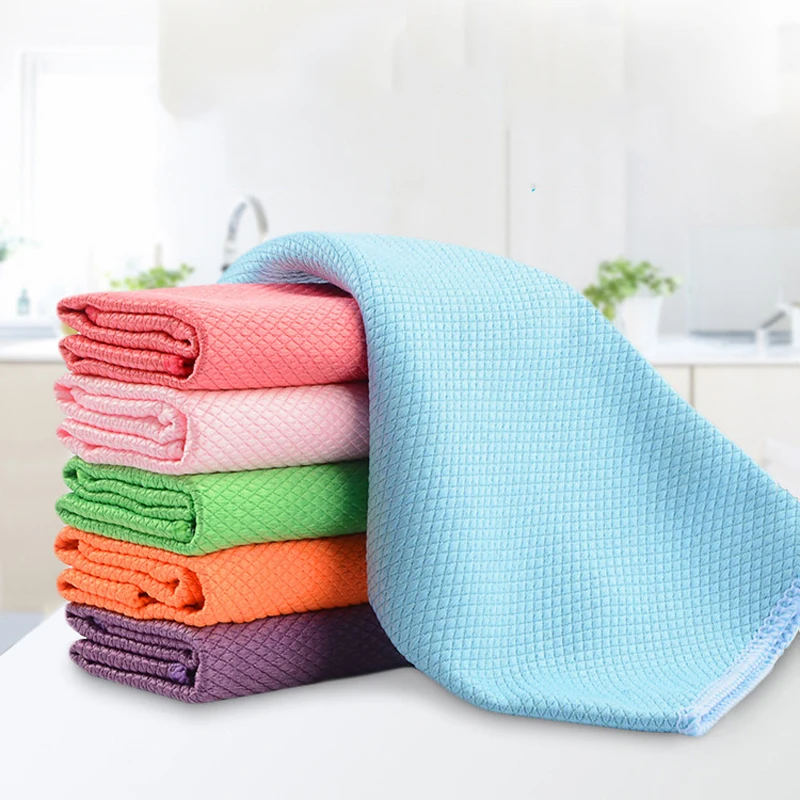 Kitchen fish scale cloth cleaning towel anti-oil cloth can absorb absorbent glass window tray magic cleaning cloth 30 * 40