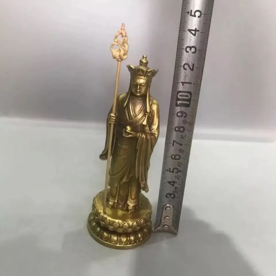 Pure copper Earth Store King Buddha statue household Earth Store Bodhisattva sta