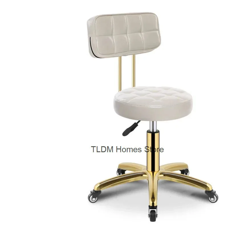 Poltrona da barbiere girevole di lusso per salone di bellezza Sedie da ufficio moderne con schienale mobile in metallo Sedia da salone creativa per parrucchiere