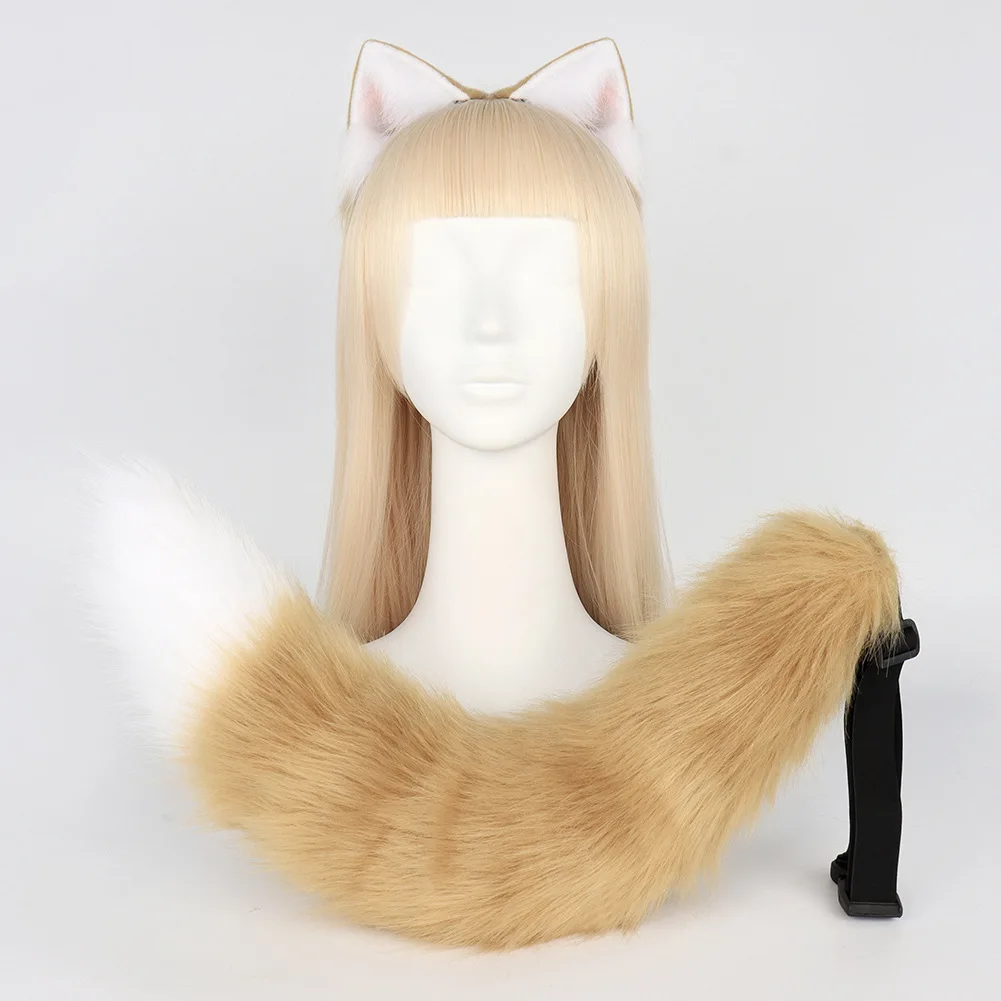 FOR COSPLAYING Cat Ears Cat Tail Jewelry Handmade Simulation Animal Ears Headband Tail Set