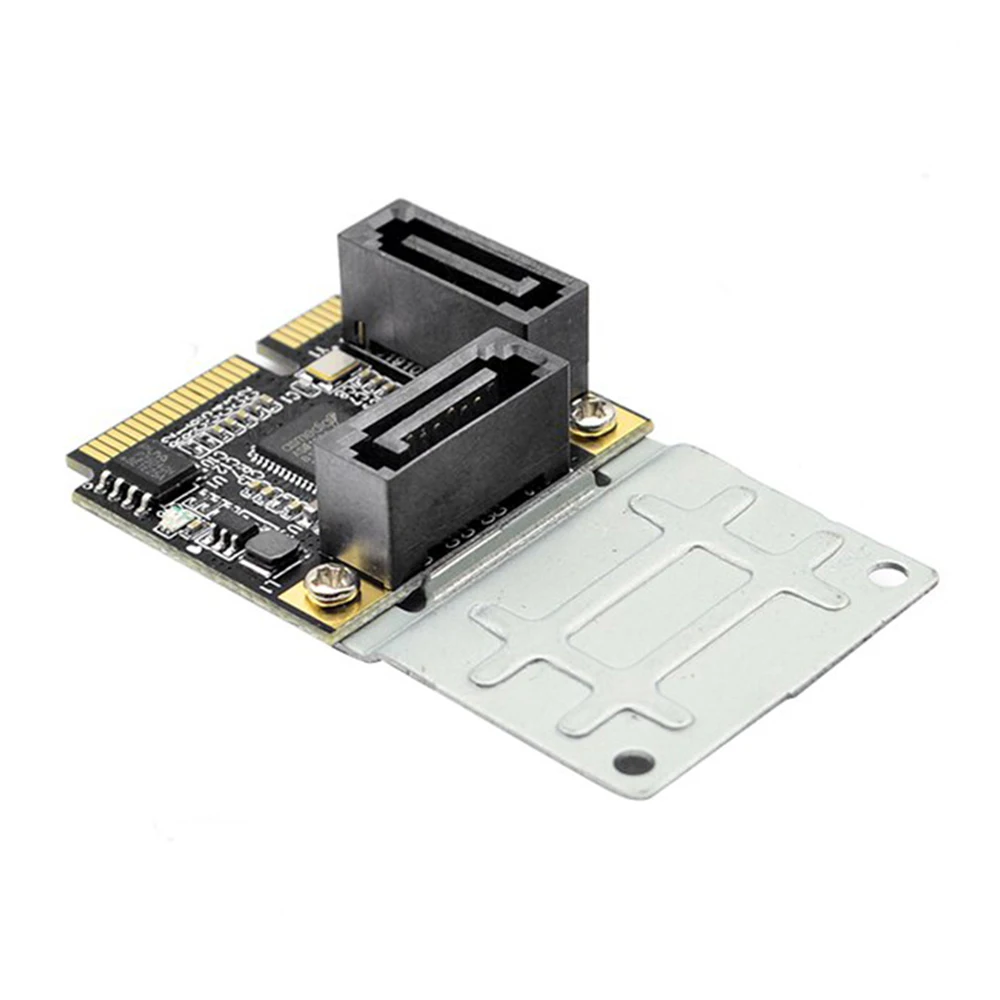 ★2 Ports Mini PCI-E PCI Express To SATA 3.0 Converter Hard Drive Extension Card With SATA Cable For PC Computer