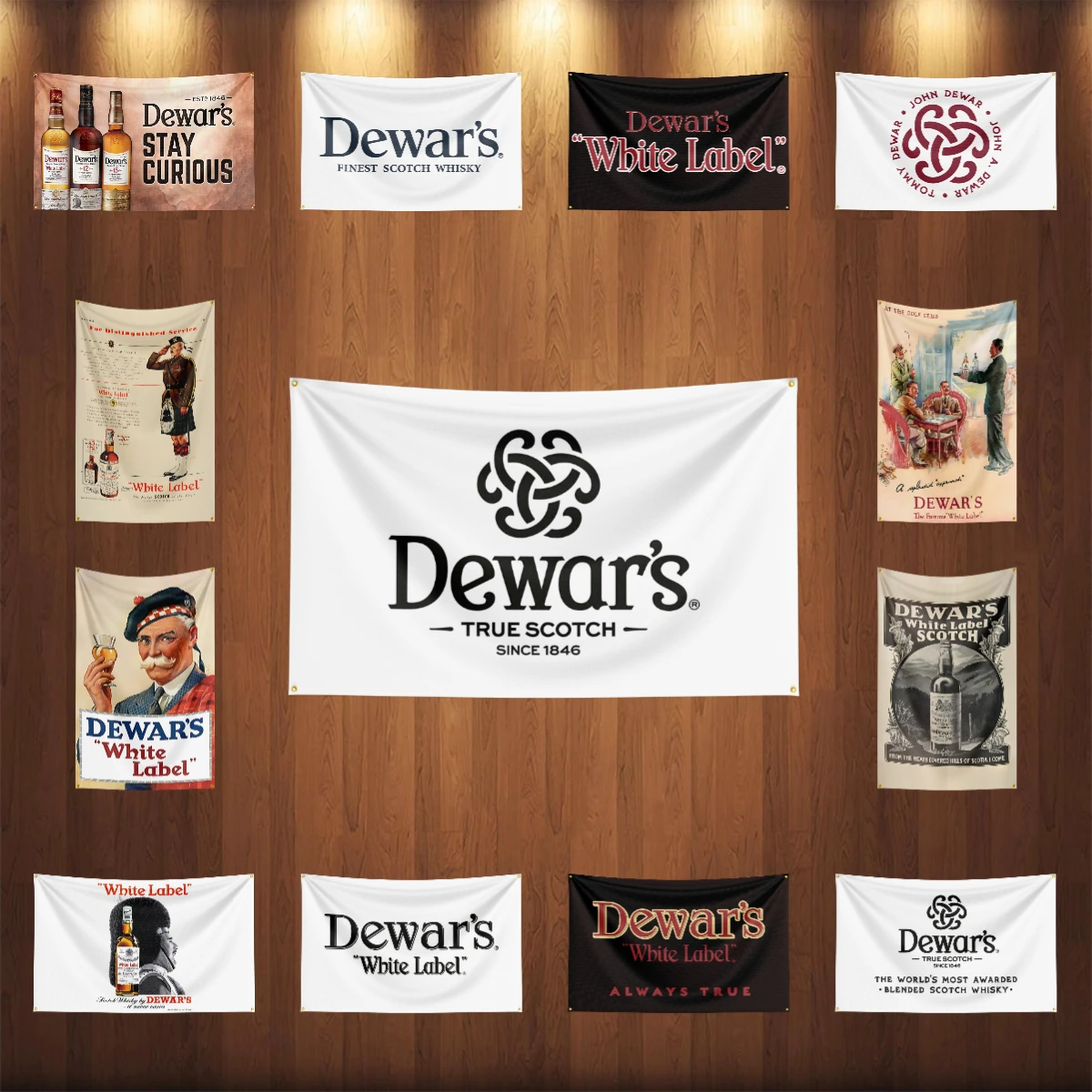 3×5ft whisky D-dewar's white labels Flag Polyester Printed Alcohol Wine Banner For Decor Drink rum Beer Flag