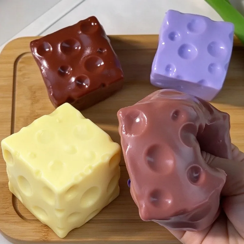 Moldable Coconut Oil Butter Cheese Squishy Blind Box Handmade Cheese Stress Ball Non-Rebound Squeeze Fidget Toy X-mas Gift