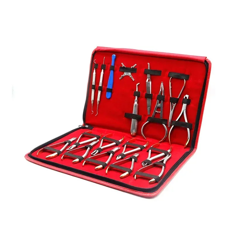 Dentals Orthodontics Pliers Set 18pcs Orthodontics Forceps Distals End Cutter Plier Bracket Brace Removers Pliers Dentistrys