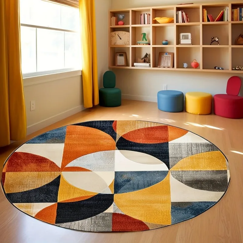 Round Yin Yang Dragon Rug Gold Silver Asian Area Carpet Non-Slip Floor Mat Feng Shui Decor 2026