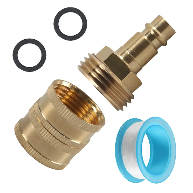 A45F-3/4Inch Female To Female Swivel Hose Adapter, 1/2In To 3/4In Quick Connect For RV Exterior Shower Facuet PF247007