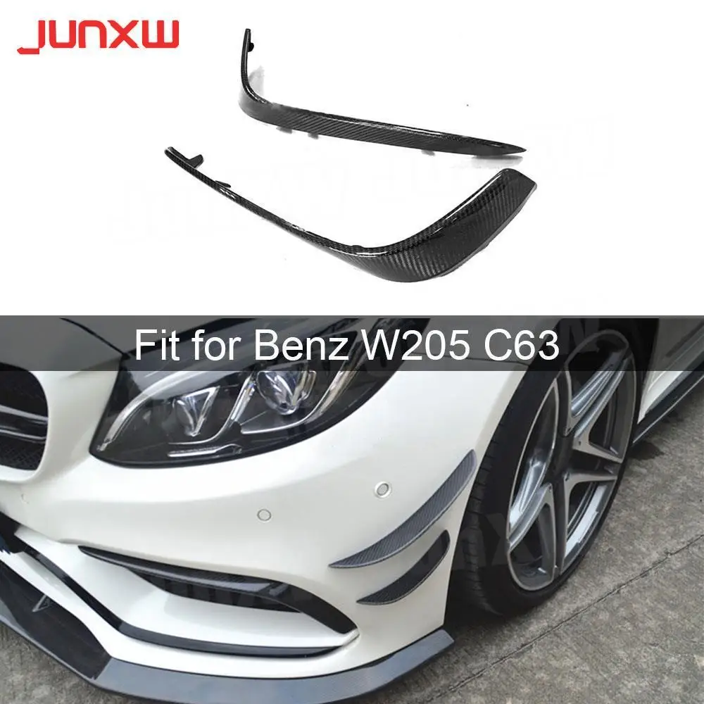 

For C Class Carbon Fiber FRP Front Bumper Foglamp Eyelids Cover Trim for Benz W205 C63 AMG C205 C260 C300 Sedan Coupe 15-17