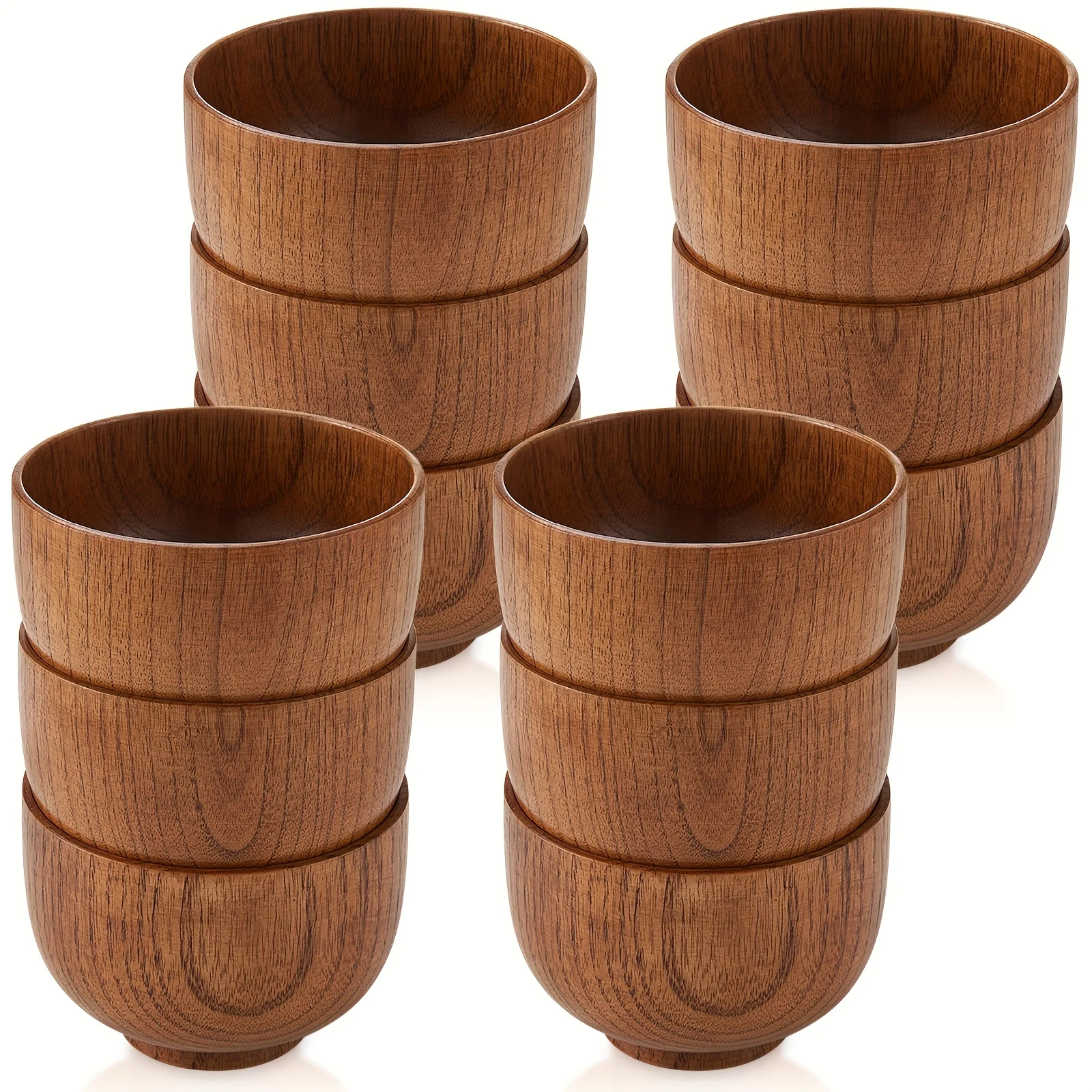 

12pcs Acacia Wood Small Bowls Wooden Bowls Cups for Food Dipping Sauce Soup Salad Rice Serving Decorations Charcuterie Boards (3.74 X 2.56 Inch)