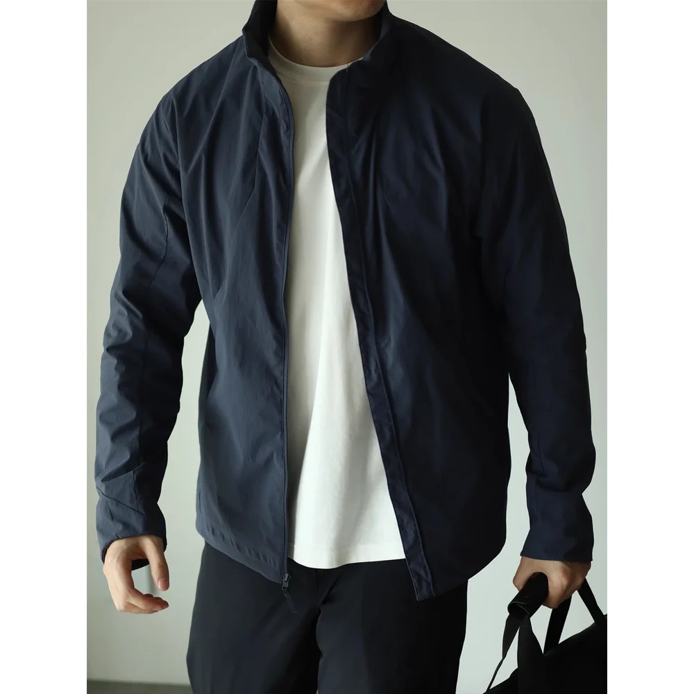 

2025 High-end Design Stand Collar Jacket Business Men's Coat Non-iron Loose Fit Suitable for Sports Outfit Jacket