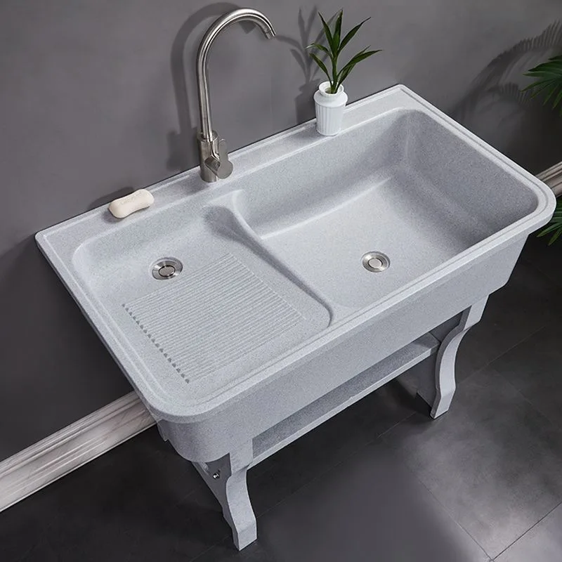 Quartz stone laundry pool with rubbing board outdoor balcony household laundry table courtyard marble laundry tank